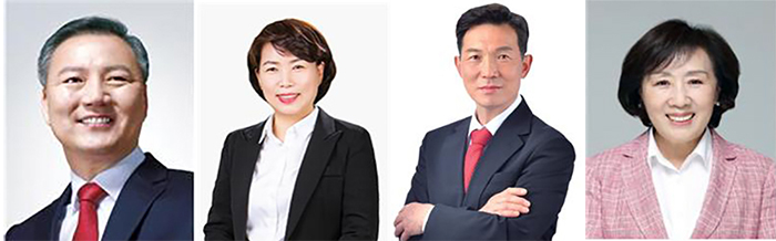 왼쪽부터이병윤 시의원 심미경 시의원 남궁역 시의원 신복자 시의원