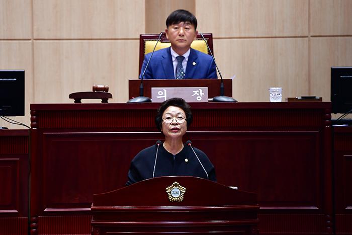 제274회 임시회에서 이순영 의원의 5분발언 모습사진 동대문구의회