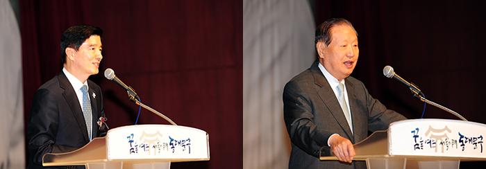 이해식 강동구청장 김원기 전 국회의장사진 동대문 이슈