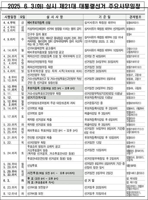 제21대 대통령선거 6월 3일 실시 기사 이미지