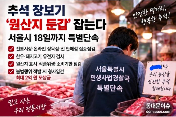 추석 장보기 ‘원산지 둔갑’ 잡는다…서울시 18일까지 특별단속