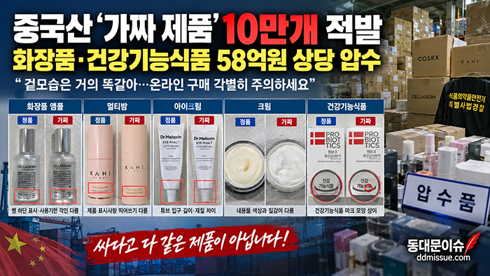 중국산 ‘가짜 제품’ 10만개 적발…58억원 상당 압수