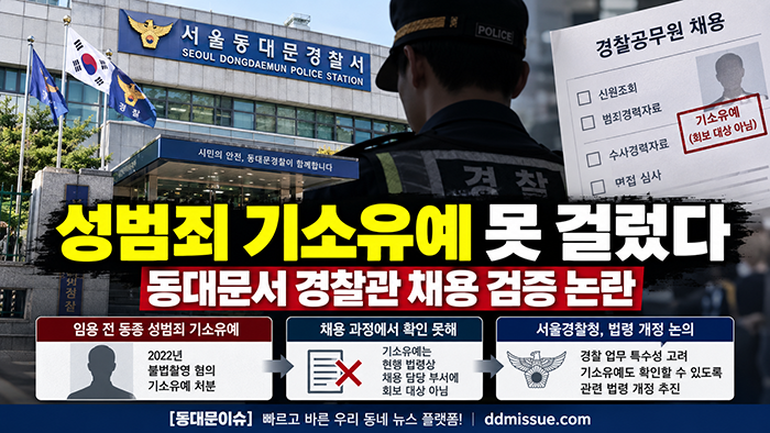 성범죄 기소유예 못 걸렀다…동대문서 경찰관 채용 ‘구멍’